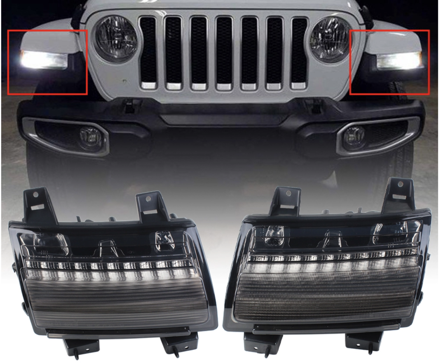Code 4 LED Jeep Wrangler JL (Rubicon) Sequential Turn Signals, sold in  pairs - Code 4 LED Supply