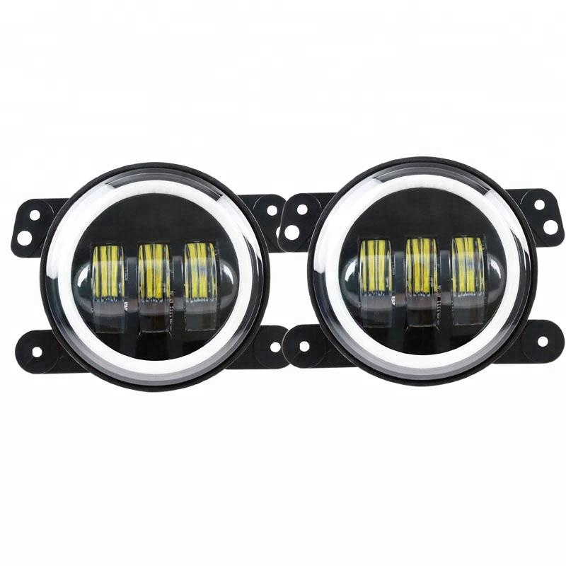Code 4 LED Jeep Wrangler Jk OEM Fog Light Replacement With White Drl  Halo/Pair - Code 4 LED Supply